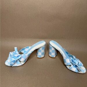 Gianni Bini Light Blue Checkered Heels